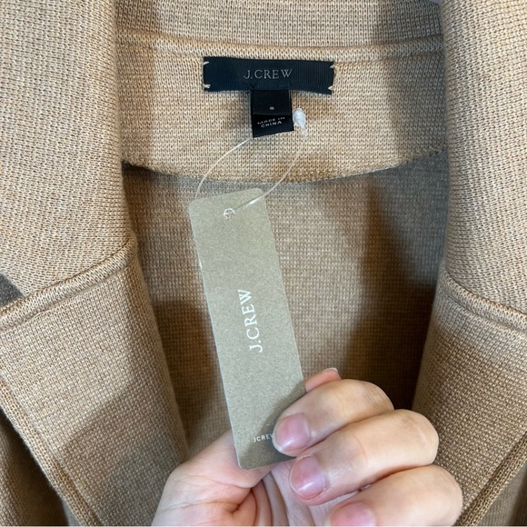 J. Crew Sophie Sweater Blazer Women’s Cotton Merino Wool Camel Tan Small NWT - Picture 5 of 14